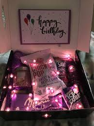 Friend Diy Birthday Gift Basket Ideas Box Of Purple Gift Basket In 2020 Diy Birthday Gifts Bff Birthday Gift Birthday Gifts For Best Friend