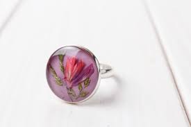 Each bookmark is unique from one another. Cute Pink Ring With Real Dried Flowers Botanical Resin Ring Etsy