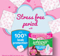 Whisper Ultra Soft Sanitary Pads - 50 Pieces (XL)