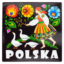 Folk magnet on Łowicki fridge - geese, Poland. A folk fridge ...