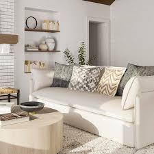With a large sofa and two armchairs, the rough wooden block coffee table definitely makes the room look perfect. Farmhouse Interior Design 3 Ways To Get The Look Modsy Blog