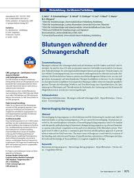 Pdf Blutungen Wahrend Der Schwangerschaft