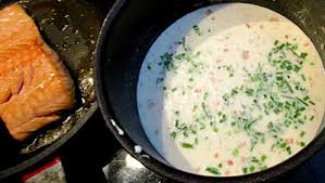 Pave De Saumon A La Creme De Ciboulette Pave De Saumon Saumon A La Creme Saumon