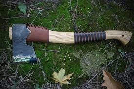 Heavy Camping Hatchet With Leather On The Handle Camping Axe Etsy Survival Techniques Camping Hatchet Survival Skills