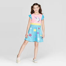 Girls Jojo S Closet Unicorn Dress Light Blue Pink Target Unicorn Dress Shimmer And Shine Outfit Dresses