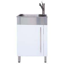 Wide laundry sink cabinet available in 3 widths with basket on casters. Westinghouse Stainless Steel Laundry Sink With Cabinet 10 White Ql036 Rona