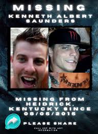 Saunders was last seen in Heidrick, Kentucky