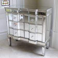 Large Silver Mirrored Chest Of Drawers Bedroom Furniture Shabby Vintage Chic Ebay Mirror Chest Of Drawers Sideboard Unit Storage Furniture Bedroom