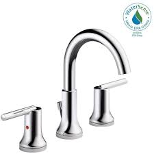 Delta Trinsic 8 In Widespread 2 Handle Bathroom Faucet With Metal Drain Assembly In Chrome Grey Bathroom Faucets Delta Trinsic Sink Faucets