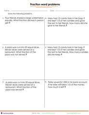 3rd Grade Fraction Word Problems Fraction Word Problems Simple Word Problems Word Problems