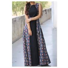 Dress Design Using Plain And Printed Fabric Materials Dresses Long Dress Designer Dresses