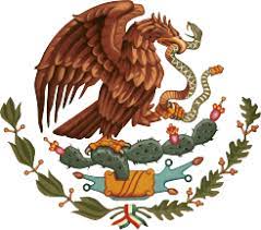 In this interpretation, the red eagle and snake sit on a green cactus with an island below them. Mexico Coat Of Arms