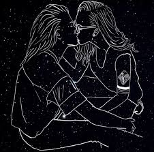 Anime drawings of people kissing. Super Gay Art