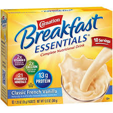 One 5.3 oz cup of greek yogurt contains 141 mg calcium. Amazon Com Carnation Breakfast Essentials Classic French Vanilla 10 Ct 1 26 Oz Grocery Gourmet Food