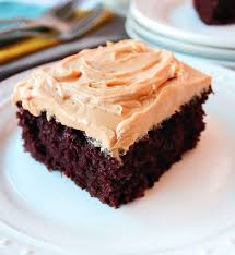 Chocolate Cake With Peanut Butter Frsoting Sitting On A Small White Plate Homemade Chocolate Cake Homemade Chocolate Peanut Butter Frosting