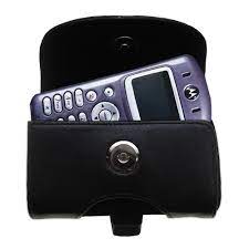 Gomadic Brand Horizontal Black Leather Carrying Case for the Motorola C333  with Integrated Belt Loop and Optional Belt Clip