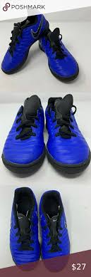 Nike Tiempo Legend Club Indoor Junior Blue Size 12 Molded Texture Rubber Outsole Racer Blue With Black And Silver Accents For Ind In 2020 Nike Kids Shoes Nike Shoes