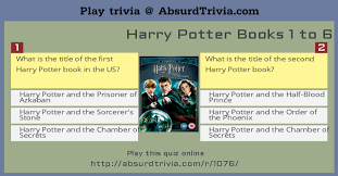 A lack of blood flow to these organs could cause a heart attack or stroke. Harry Potter Books 1 To 6 Quiz