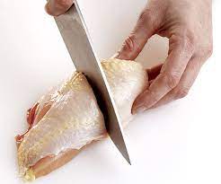 Pull leg away from the chicken and pop hip bone out of it's socket just below the breast. How To Cut A Whole Chicken Into Pieces Article Finecooking