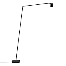 Black etagere floor lamp with 3 wood storage shelves and linen shade. Nemo Untitled Reading Spot Led Floor Lamp Ambientedirect