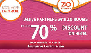 Desiya Partners With Zo Rooms Offer 70 Discount On Hotel Book With Desiya And Get Exclusive Commission Https Desiya T Hotel Discount Discount Books Hotel