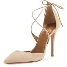 & aquazzura for her engagement announcement. Aquazzura Matilde Crisscross Nude Suede 105mm Pump Meghan Markle S Shoes Meghan S Fashion