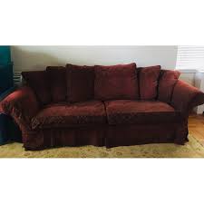 Domain Cranberry Maroon Paisley Slipcovered Sofa Aptdeco In 2020 Slipcovered Sofa Slipcovers Sofa