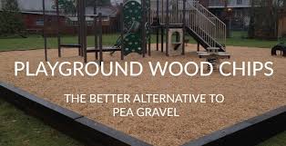 Playground Wood Chips A Better Alternative To Pea Gravel We Think So Playground Wood Chips Are Desig Playground Mulch Backyard Playground Play Area Backyard