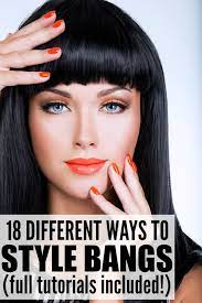 18 Different Ways To Style Bangs Tutorials Included How To Style Bangs Bangs Tutorial Styling Bangs Tutorial