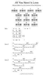 Maybe you would like to learn more about one of these? All You Need Is Love Piano Chords Lyrics Online Noten Von The Beatles Smd 110653