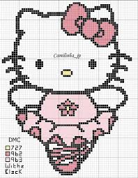 Free hello kitty with teddy hama perler bead pattern or cross stitch chart. Small Cross Stitch Patterns Free Cross Stitch Small Cross Stitch Cross Stitch Animals