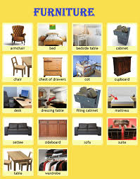 It features straight lines, tapered legs, and lots of graceful ornamentation. Furniture Vocabulary 250 Items Illustrated Eslbuzz Learning English