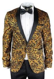 Black And Gold Mens Wedding Suit Mens Slim Fit Shawl Round Lapel Tuxedo Suit Satin Velvet Embroidery Black Gold Y Wedding Suits Men Black Mens Dinner Jacket Tuxedo Suit