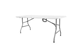 Structure en acier et dessus en plastique. Table Todeco Table Pliante Transportable Table En Plastique Robuste 180 X 76 Cm Blanc Pliable En Deux Materiau Hdpe Darty
