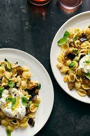 Eggplant Caponata Pasta With Ricotta And Basil Recipe Recipe Recipes Eggplant Caponata Italian Dishes