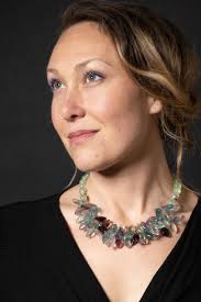 Beaded Double-Strand Necklace of Flourite and Pranite by Deborah Lockhart  Phillips For Sale at 1stDibs