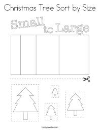 Big christmas tree coloring pages. Christmas Tree Sort By Size Coloring Page Twisty Noodle