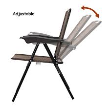 4 Pcs Folding Sling Chairs With Steel Armrest And Adjustable Back 115 95 Free Shipping These 4 Folding Ch Sling Chair Cheap Adirondack Chairs Portable Chair