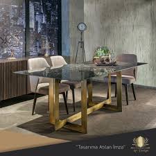 Plaza Dining Room Natural Oak Over Mdf Marble Table Bronze Feet Dining Table Marble Contemporary Dining Room Design Luxury Dining Room