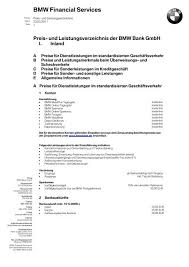 We paid off the remaining balance of our bmw, it turns out all the bank transfers failed on your end. Preis Und Leistungsverzeichnis Der Bmw Bank Gmbh Mini