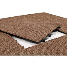 Blocktile 12 X 12 Premium Interlocking Basement Floor Carpet Tile In Brown Floor Carpet Tiles Carpet Tiles Basement Carpet