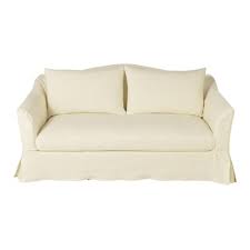 Divanetto trasformabile 2 posti giallo senape nio. Divano Letto 2 Posti In Lino Spesso Avorio Materasso 10 Cm Anaelle Maisons Du Monde