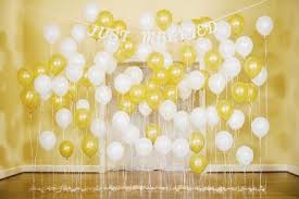 Michaels Com Wedding Department Just Married Balloon Backdrop Balloons Make An Easy Diy Backdrop That S Wedding Balloons Diy Wedding Backdrop Balloon Backdrop