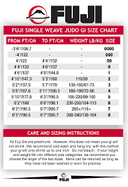 76 Complete Judo Suit Size Chart