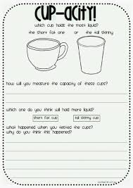 Cup Acity A Capacity Task Capacity Activities Teaching Volume Measurement Activities