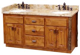 The hickory freestanding bathroom vanity with top is an excellent choice for furniture due to its innate strength, density, and character. 54 Double Sink Hickory Log Vanity Hickory Furniture Log Vanity The Log Furniture Store