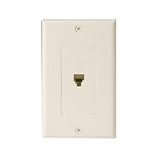 Leviton Decora Ivory Single Phone Wall Plate 6p4c Jack Modular Rj11 C2449 I Duplex Telephone Flush Mount Line Cord Audio Data Signal 1 Outlet Part