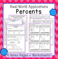 Percent Applications Notes Task Cards Worksheets And Assessment Decimal Word Problems Percent Word Problems Teaching Middle School Maths