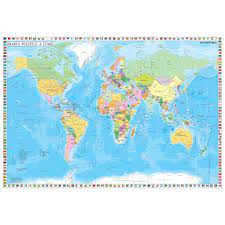 Harta lumii cu harti rutiere, strazile si autostrazile europei vazute din satelit. Harta De Perete Statele Lumii Cu Steaguri 200x140 Cm Emag Ro