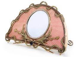 An Unusual Faberge Vari Color Gold Jeweled And Translucent Enamel Photograph Frame Workmaster Johan Victor Aarne St Petersbu Faberge Jewelry Faberge Jewels